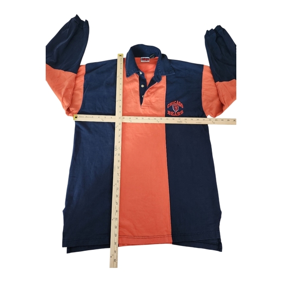 Vintage 90s Mens XL Distressed Edge 1997 Chicago Bears Long Sleeve Rugby Polo L - Picture 9 of 10